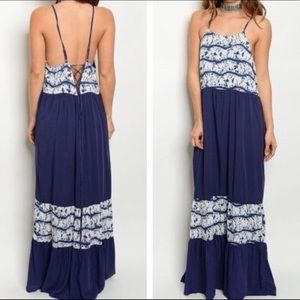 Navy and White Maxi dress